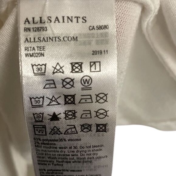 All Saints | Rita Relaxed Fit White T-Shirt - Picture 4 of 5